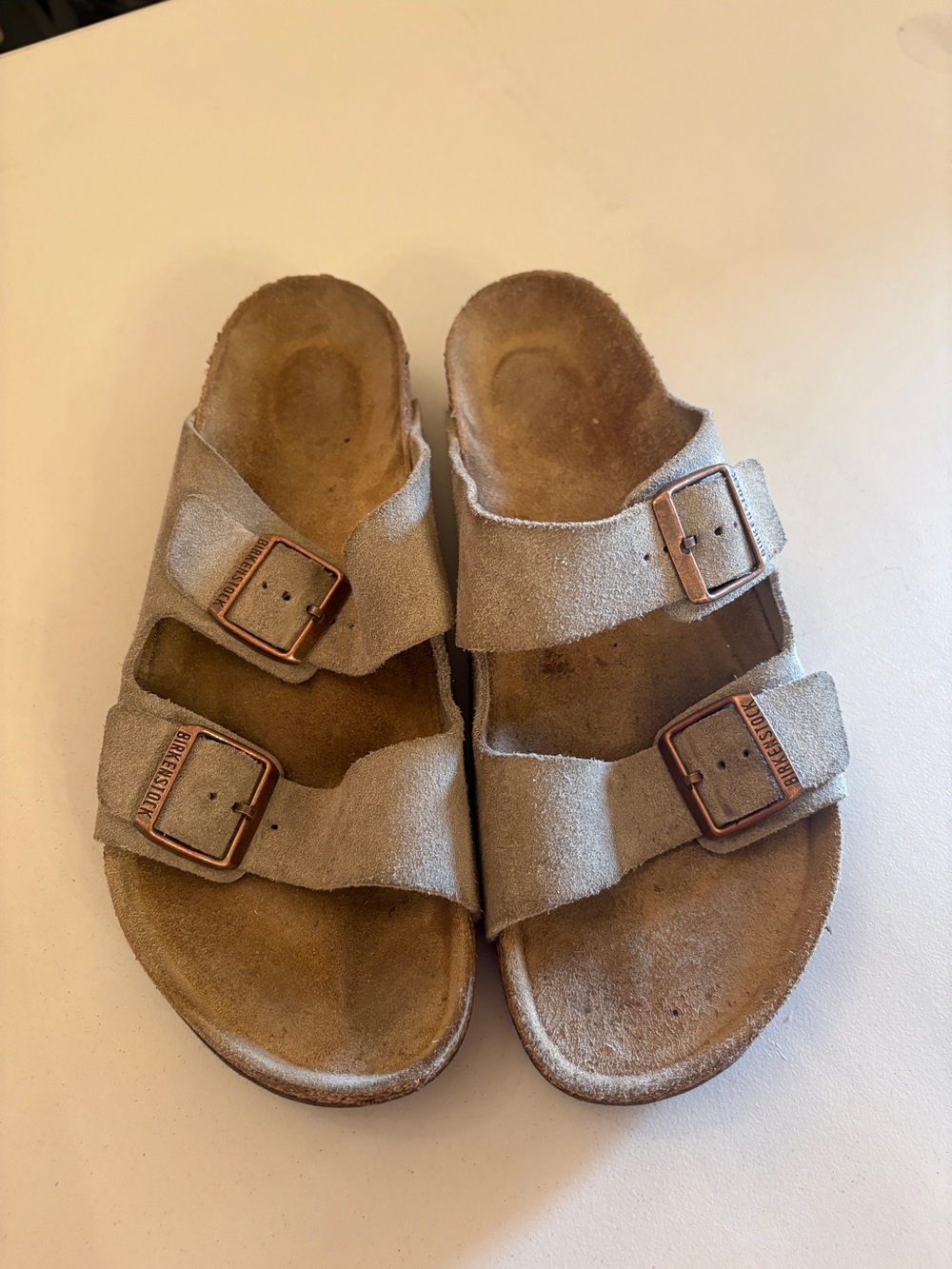 Birkenstock Arizona Soft Suede Footbed Taupe size 42